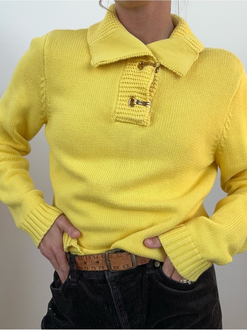 Yellow Toggle-Collar Knit Sweater by Ralph Lauren!